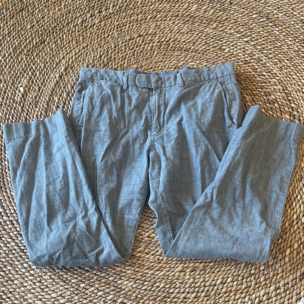 J. Crew Bowery Cotton Slim Fit Blue/Gray Pants